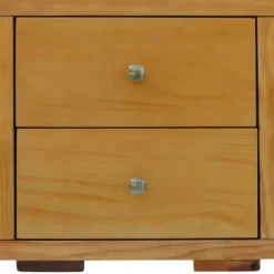 Oak Wood King Platform Bed And 2-Nightstand Set-Kirkland's Home Outlet