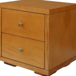 Oak Wood King Platform Bed And 2-Nightstand Set-Kirkland's Home Outlet