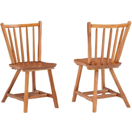 Oak Wood Spindle Back Dining Chairs, Set Of 2-Kirkland's Home Shop