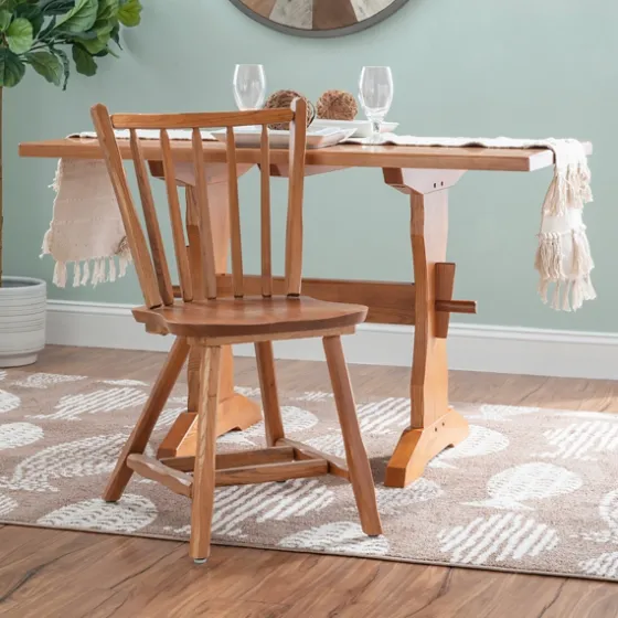 Oak Wood Spindle Back Dining Chairs, Set Of 2-Kirkland's Home Shop