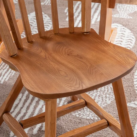 Oak Wood Spindle Back Dining Chairs, Set Of 2-Kirkland's Home Shop