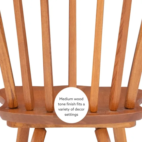 Oak Wood Spindle Back Dining Chairs, Set Of 2-Kirkland's Home Shop
