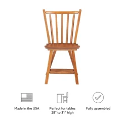 Oak Wood Spindle Back Dining Chairs, Set Of 2-Kirkland's Home Shop