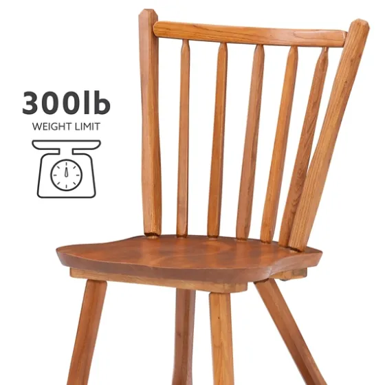 Oak Wood Spindle Back Dining Chairs, Set Of 2-Kirkland's Home Shop