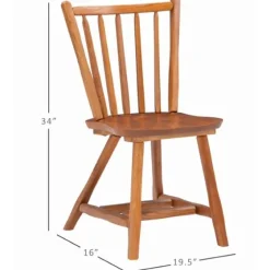Oak Wood Spindle Back Dining Chairs, Set Of 2-Kirkland's Home Shop