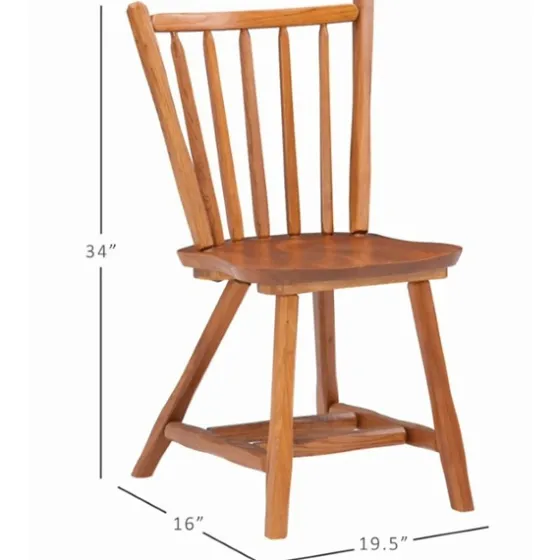 Oak Wood Spindle Back Dining Chairs, Set Of 2-Kirkland's Home Shop