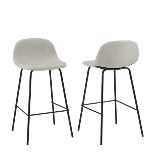 Oatmeal Linen Slope Back Counter Stools, Set Of 2-Kirkland's Home Best Sale