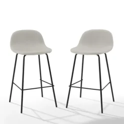 Oatmeal Linen Slope Back Counter Stools, Set Of 2-Kirkland's Home Best Sale