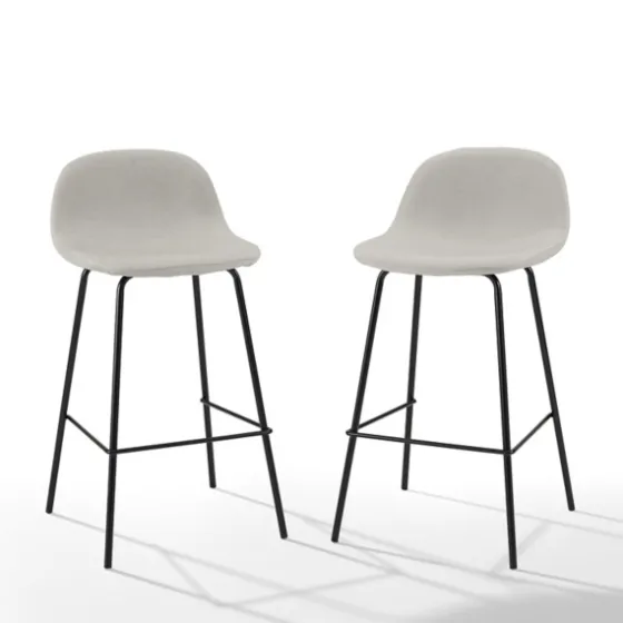 Oatmeal Linen Slope Back Counter Stools, Set Of 2-Kirkland's Home Best Sale