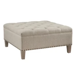 Oatmeal Tufted Square Ottoman-Kirkland's Home Best Sale