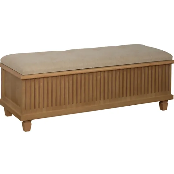 Oatmeal Tweed Tufted Storage Bench-Kirkland's Home Hot