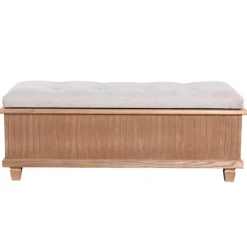 Oatmeal Tweed Tufted Storage Bench-Kirkland's Home Hot