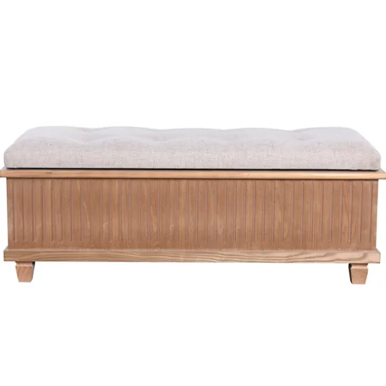 Oatmeal Tweed Tufted Storage Bench-Kirkland's Home Hot