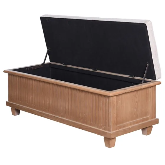 Oatmeal Tweed Tufted Storage Bench-Kirkland's Home Hot