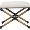 Oatmeal Upholstered Wrapped Rope Frame Bench-Kirkland's Home Best Sale