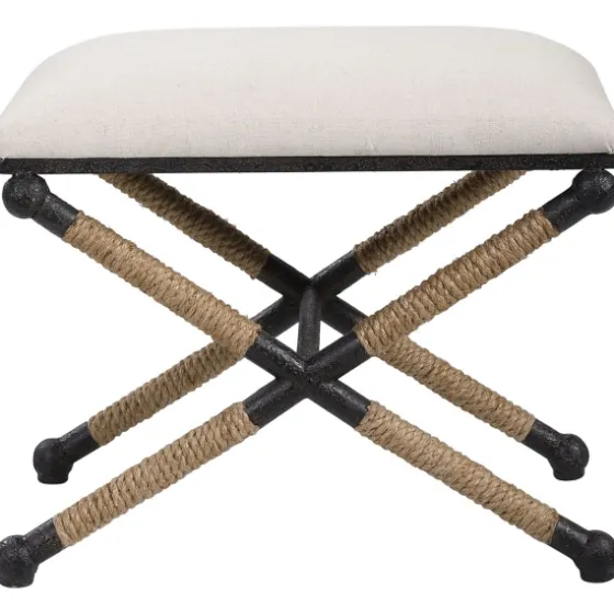 Oatmeal Upholstered Wrapped Rope Frame Bench-Kirkland's Home Best Sale