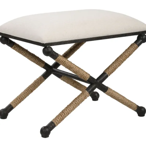 Oatmeal Upholstered Wrapped Rope Frame Bench-Kirkland's Home Best Sale