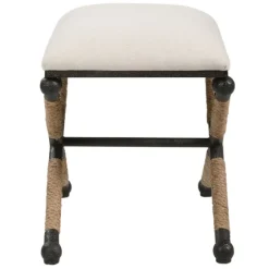 Oatmeal Upholstered Wrapped Rope Frame Bench-Kirkland's Home Best Sale