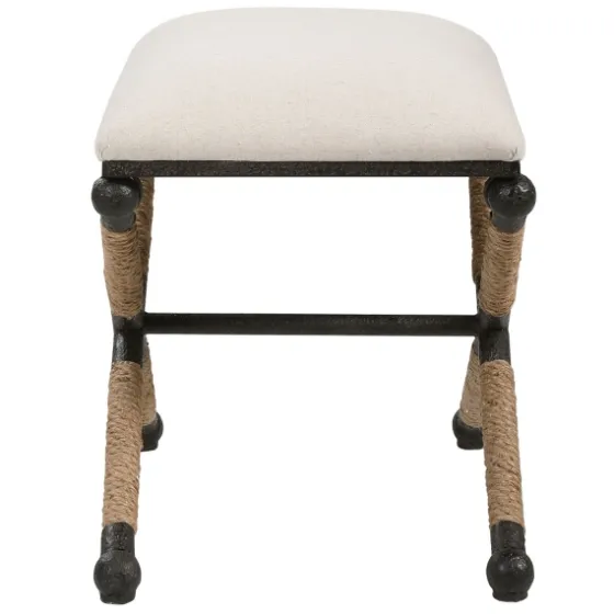 Oatmeal Upholstered Wrapped Rope Frame Bench-Kirkland's Home Best Sale