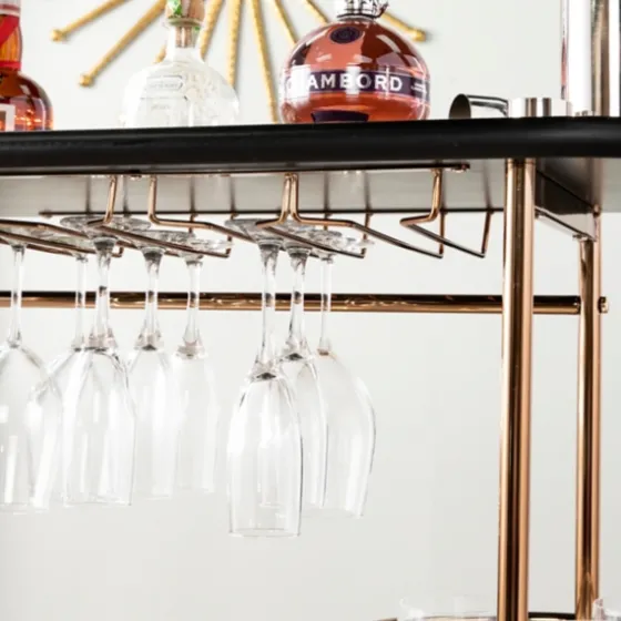 Oblong Gold Metal Frame Bar Cart-Kirkland's Home Best Sale