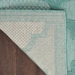 Ocean Aqua Trellis Outdoor Area Rug, 4X6-Kirkland's Home New