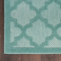 Ocean Aqua Trellis Outdoor Area Rug, 4X6-Kirkland's Home New