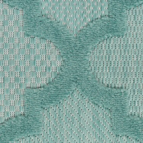 Ocean Aqua Trellis Outdoor Area Rug, 4X6-Kirkland's Home New