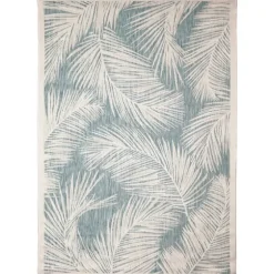 Ocean Blue Palm Leaves Outdoor Area Rug, 6X9-Kirkland's Home Cheap