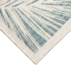 Ocean Blue Palm Leaves Outdoor Area Rug, 6X9-Kirkland's Home Cheap