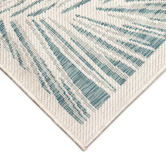 Ocean Blue Palm Leaves Outdoor Area Rug, 6X9-Kirkland's Home Cheap