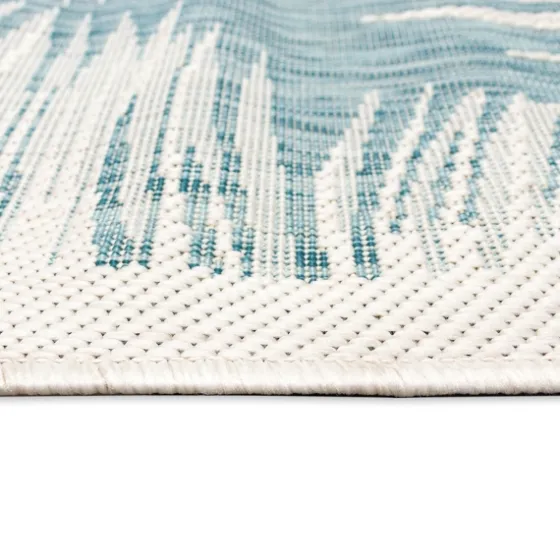 Ocean Blue Palm Leaves Outdoor Area Rug, 6X9-Kirkland's Home Cheap