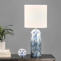 Ocean Blues Mottled Pillar Table Lamp-Kirkland's Home Store
