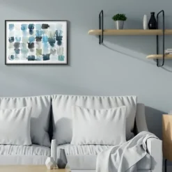 Ocean Inspired Abstract Tiles Framed Art Print-Kirkland's Home Clearance