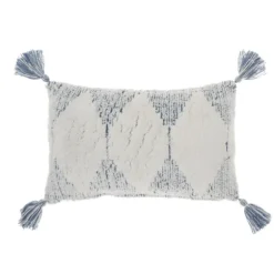 Ocean Stripe Diamond Tassels Cotton Lumbar Pillow-Kirkland's Home Cheap