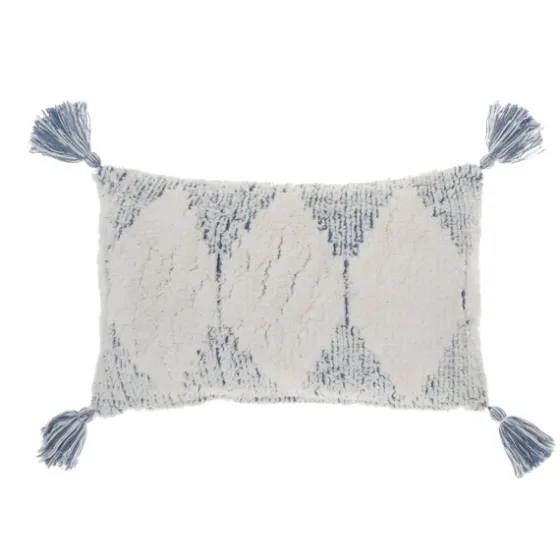 Ocean Stripe Diamond Tassels Cotton Lumbar Pillow-Kirkland's Home Cheap