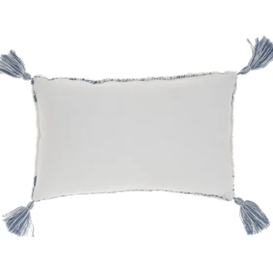 Ocean Stripe Diamond Tassels Cotton Lumbar Pillow-Kirkland's Home Cheap