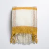 Ochre Windowpane Faux Mohair Throw-Kirkland's Home Fashion