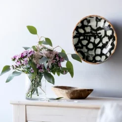 Off White And Black Hanging Bowl Wall Plaque-Kirkland's Home Outlet
