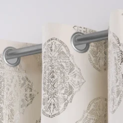 Off White Metallic Curtain Panel Set, 96 In.-Kirkland's Home Flash Sale
