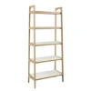 Off White Wood Shelves With Natural Frame Bookcase-Kirkland's Home Discount