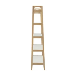 Off White Wood Shelves With Natural Frame Bookcase-Kirkland's Home Discount