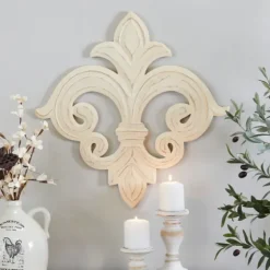 Off-White Distressed Fleur De Lis Wall Decoration-Kirkland's Home Store