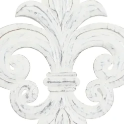 Off-White Distressed Fleur De Lis Wall Decoration-Kirkland's Home Store