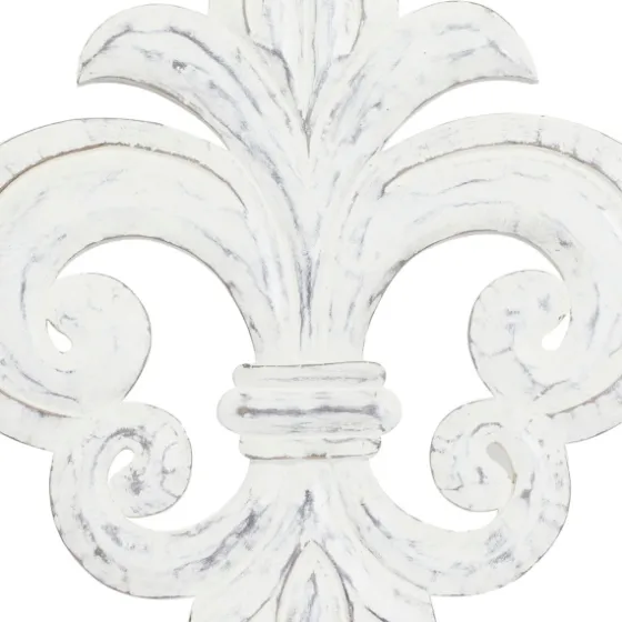Off-White Distressed Fleur De Lis Wall Decoration-Kirkland's Home Store