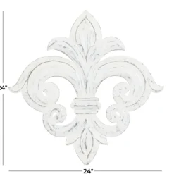 Off-White Distressed Fleur De Lis Wall Decoration-Kirkland's Home Store