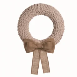 Off-White Foam Textured Wreath With Burlap Bow-Kirkland's Home Store