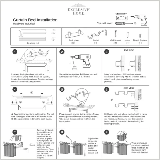 Oiled Bronze Fetter Double Curtain Rod, 120 In.-Kirkland's Home Clearance