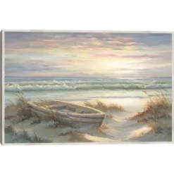 Old Rowboat On The Shore Framed Canvas Art Print-Kirkland's Home Cheap