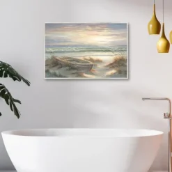 Old Rowboat On The Shore Framed Canvas Art Print-Kirkland's Home Cheap