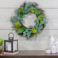 Olive Branch And Flower Buds Spiral Wreath-Kirkland's Home Sale
